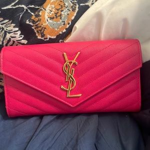 YSL hot pink wallet